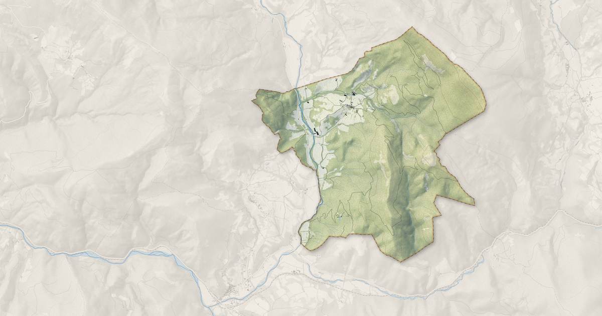 Portrait cartographique de Saint-Lions : relief, eau, forêts, bâti et voies, calculés à partir des données de l'IGN