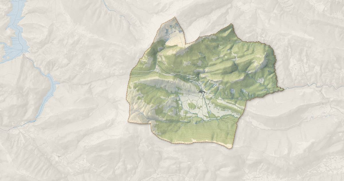 Portrait cartographique de Soleilhas : relief, eau, forêts, bâti et voies, calculés à partir des données de l'IGN