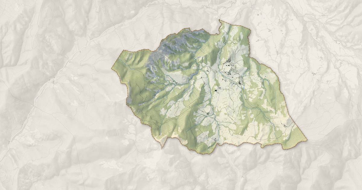 Portrait cartographique de Turriers : relief, eau, forêts, bâti et voies, calculés à partir des données de l'IGN