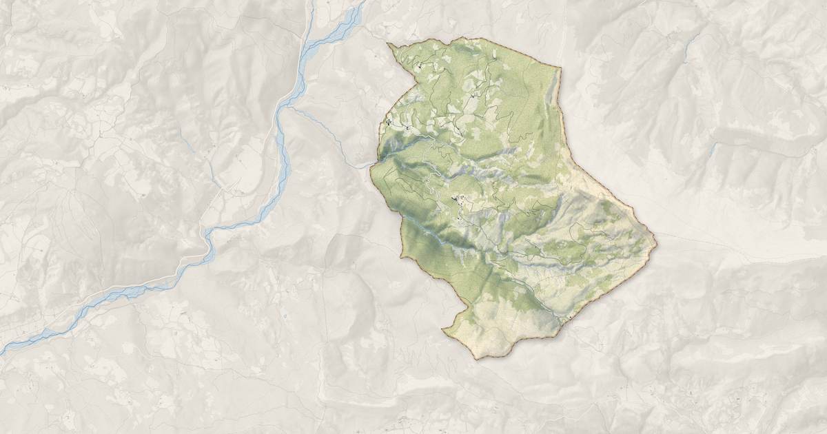 Portrait cartographique de Valavoire : relief, eau, forêts, bâti et voies, calculés à partir des données de l'IGN