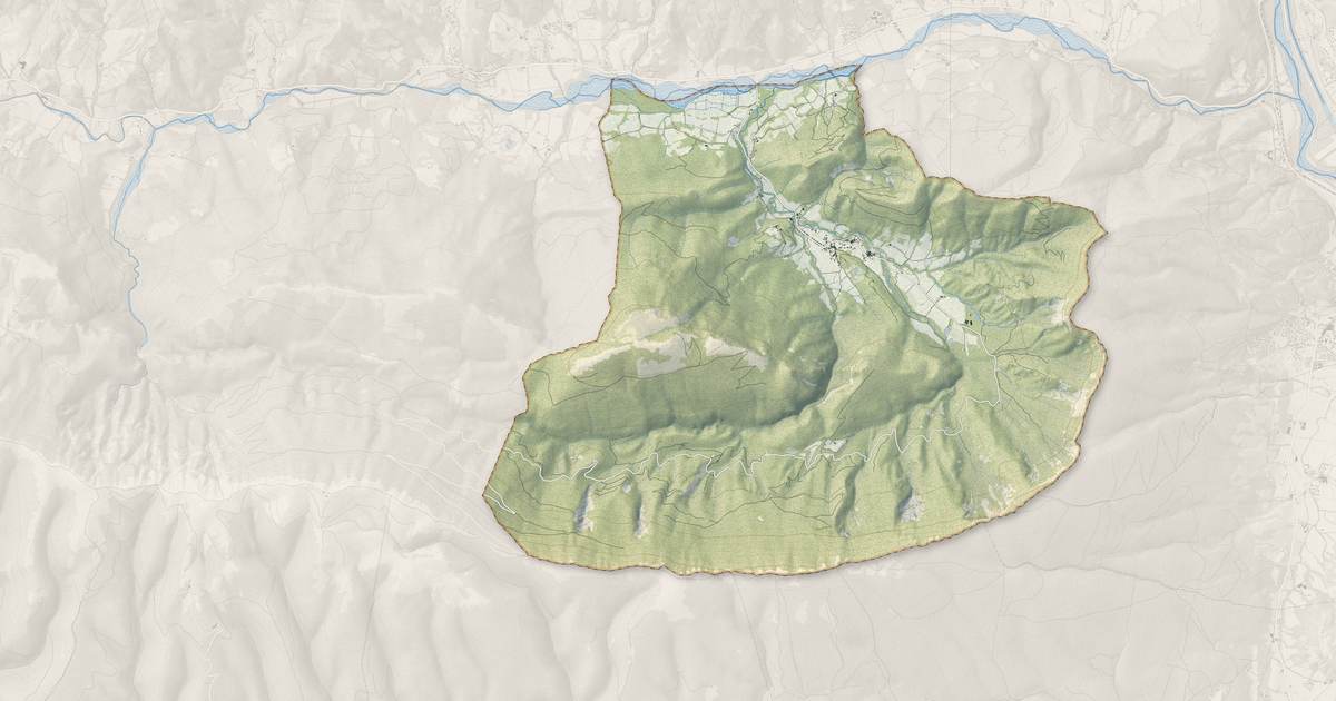 Portrait cartographique de Valbelle : relief, eau, forêts, bâti et voies, calculés à partir des données de l'IGN