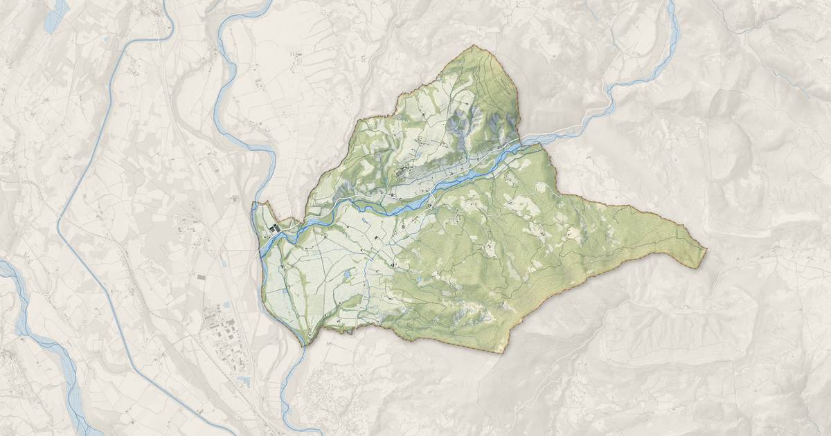 Portrait cartographique de Valernes : relief, eau, forêts, bâti et voies, calculés à partir des données de l'IGN