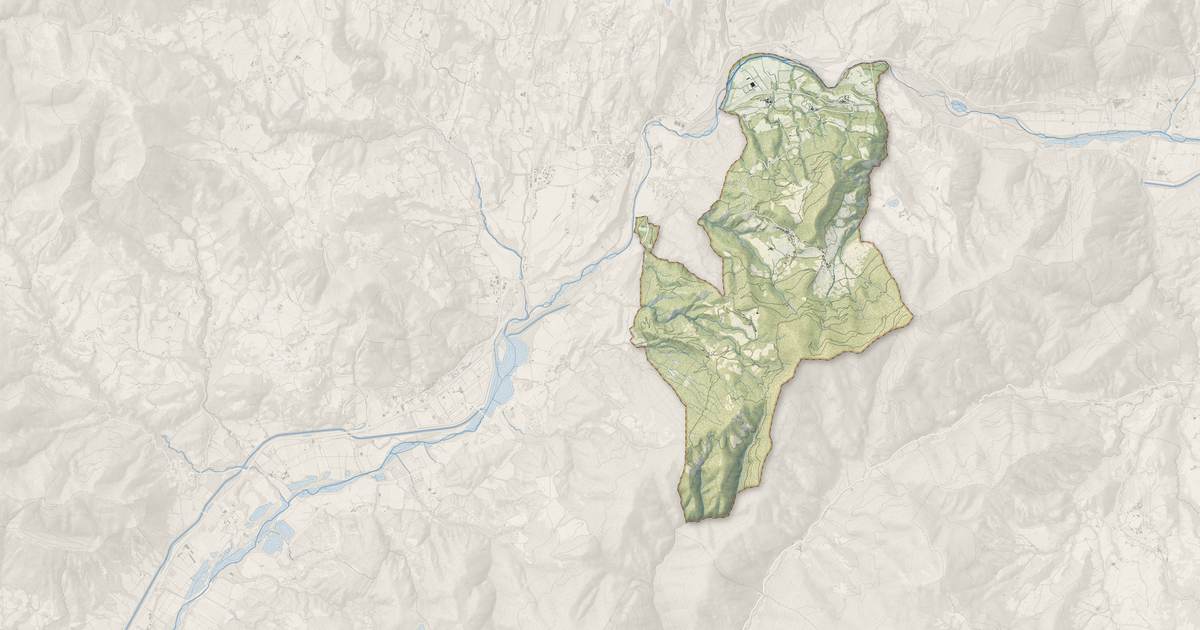 Portrait cartographique de Venterol : relief, eau, forêts, bâti et voies, calculés à partir des données de l'IGN