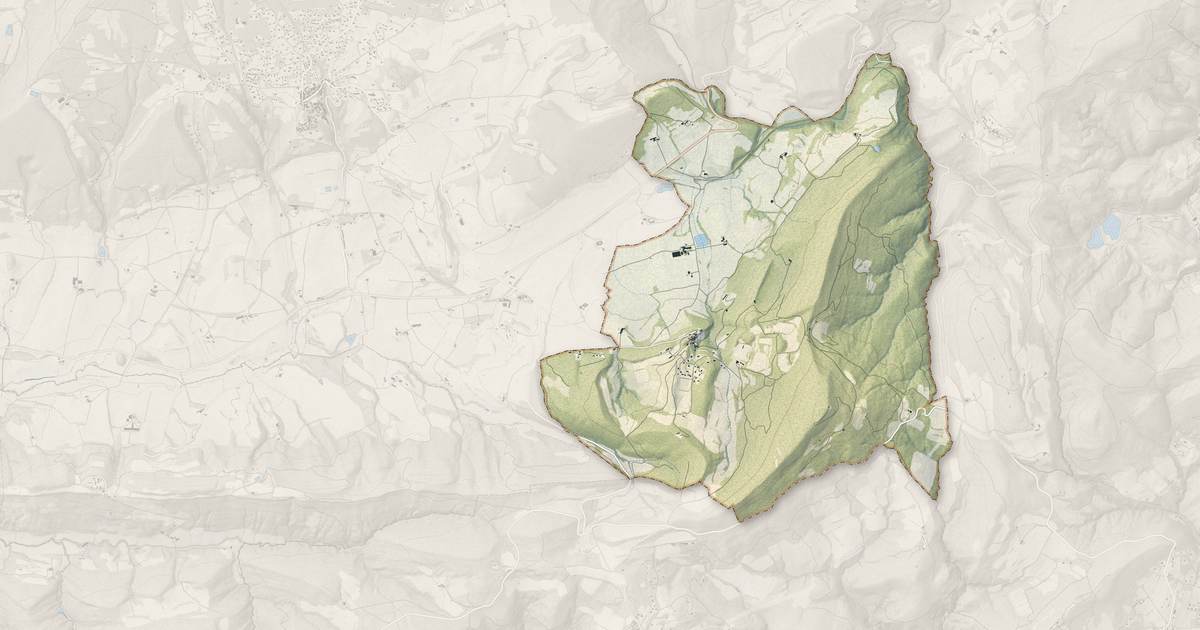 Portrait cartographique de Villemus : relief, eau, forêts, bâti et voies, calculés à partir des données de l'IGN
