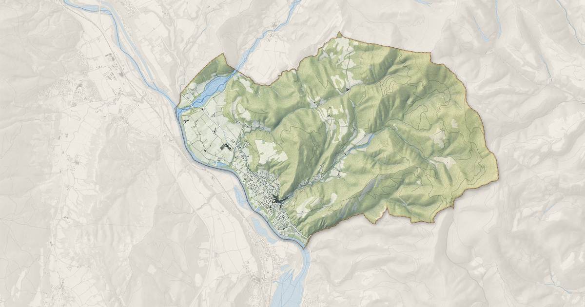 Portrait cartographique de Volonne : relief, eau, forêts, bâti et voies, calculés à partir des données de l'IGN