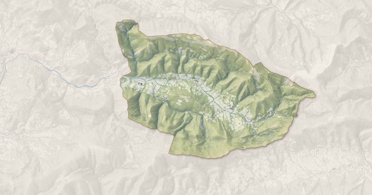 Portrait cartographique de Valdoule : relief, eau, forêts, bâti et voies, calculés à partir des données de l'IGN