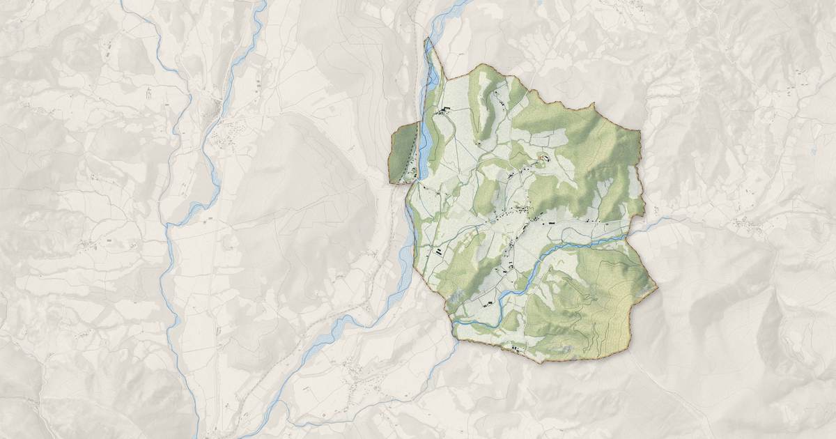 Portrait cartographique de Chabestan : relief, eau, forêts, bâti et voies, calculés à partir des données de l'IGN