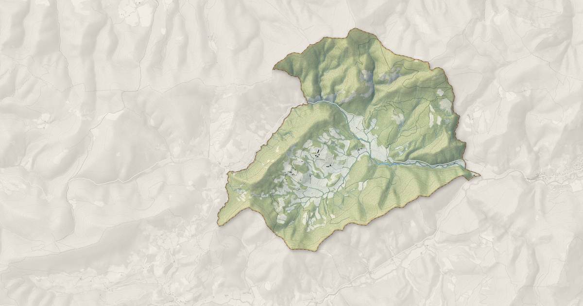 Portrait cartographique de Étoile-Saint-Cyrice : relief, eau, forêts, bâti et voies, calculés à partir des données de l'IGN