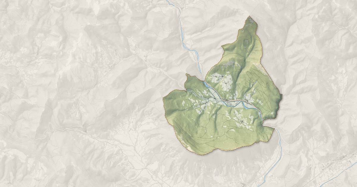 Portrait cartographique de La Faurie : relief, eau, forêts, bâti et voies, calculés à partir des données de l'IGN
