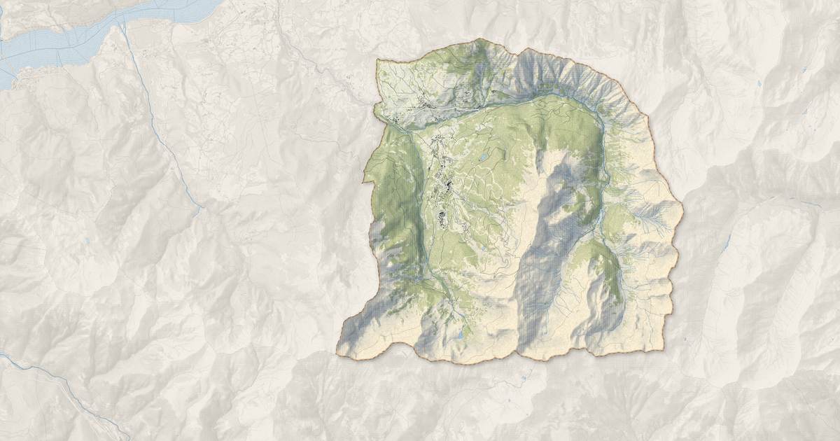 Portrait cartographique de Les Orres : relief, eau, forêts, bâti et voies, calculés à partir des données de l'IGN