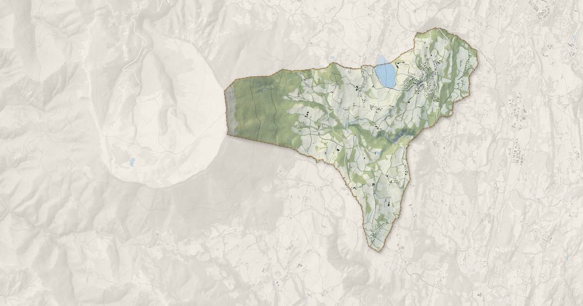 Portrait cartographique de Pelleautier : relief, eau, forêts, bâti et voies, calculés à partir des données de l'IGN
