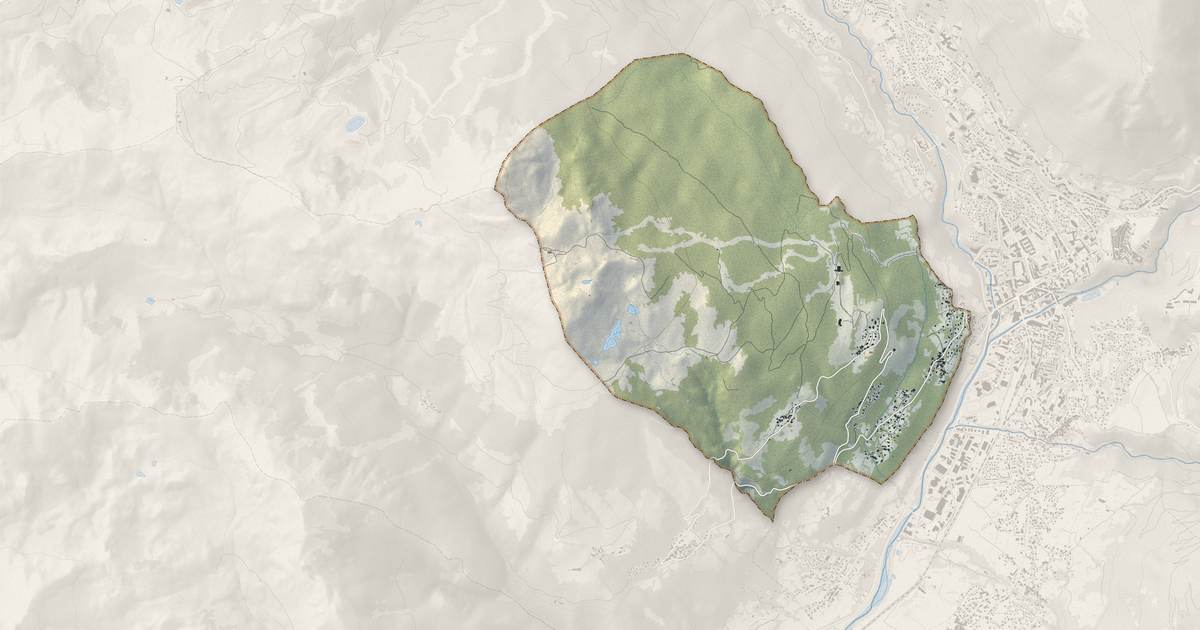 Portrait cartographique de Puy-Saint-Pierre : relief, eau, forêts, bâti et voies, calculés à partir des données de l'IGN