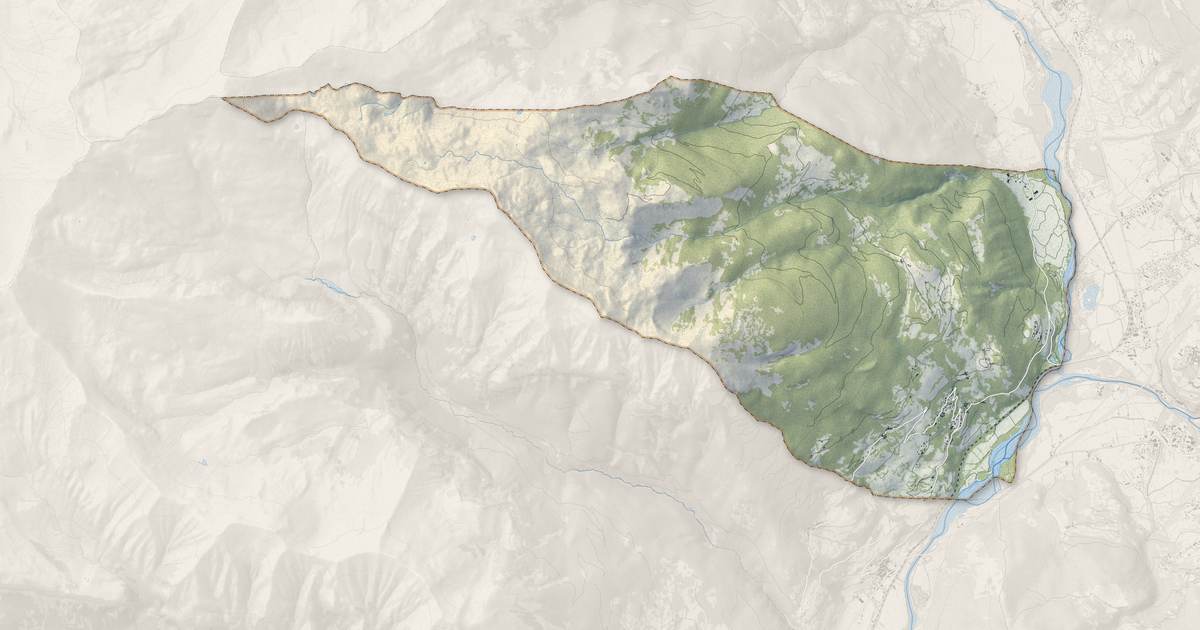 Portrait cartographique de Réotier : relief, eau, forêts, bâti et voies, calculés à partir des données de l'IGN