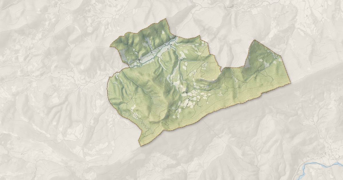 Portrait cartographique de Sainte-Colombe : relief, eau, forêts, bâti et voies, calculés à partir des données de l'IGN