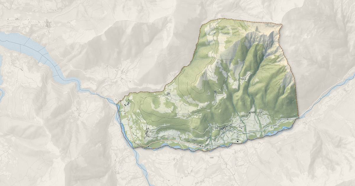 Portrait cartographique de Saint-Firmin : relief, eau, forêts, bâti et voies, calculés à partir des données de l'IGN