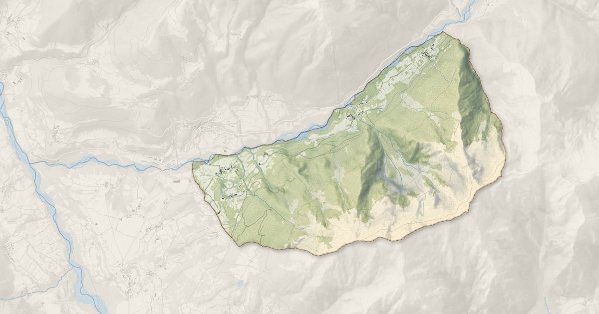 Portrait cartographique de Saint-Jacques-en-Valgodemard : relief, eau, forêts, bâti et voies, calculés à partir des données de l'IGN