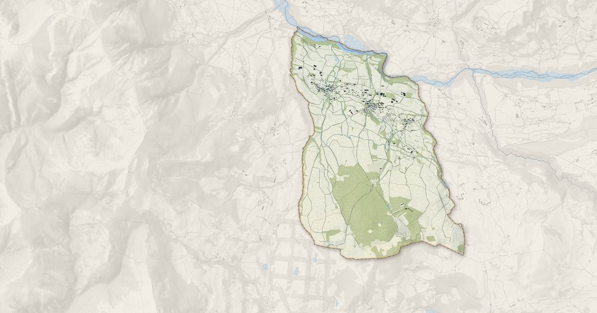 Portrait cartographique de Saint-Laurent-du-Cros : relief, eau, forêts, bâti et voies, calculés à partir des données de l'IGN