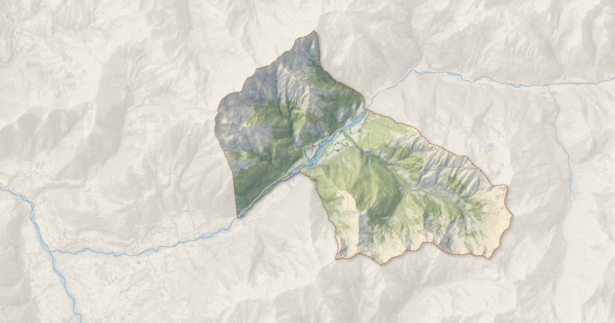 Portrait cartographique de Saint-Maurice-en-Valgodemard : relief, eau, forêts, bâti et voies, calculés à partir des données de l'IGN