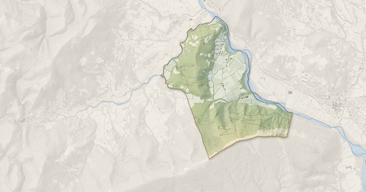 Portrait cartographique de Saléon : relief, eau, forêts, bâti et voies, calculés à partir des données de l'IGN