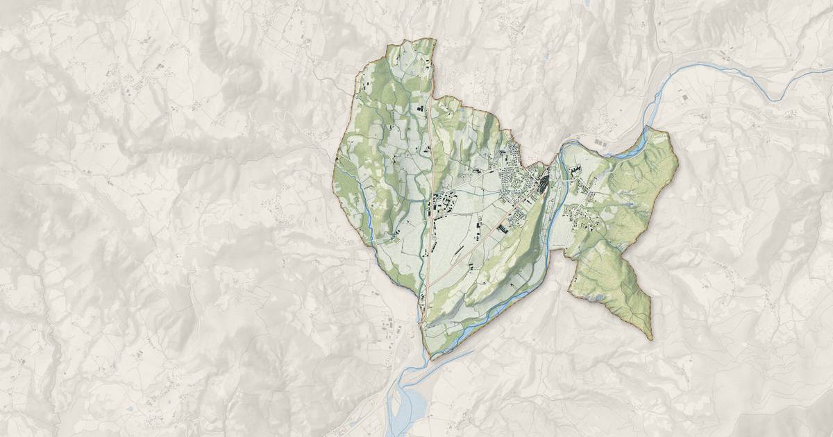 Portrait cartographique de Tallard : relief, eau, forêts, bâti et voies, calculés à partir des données de l'IGN