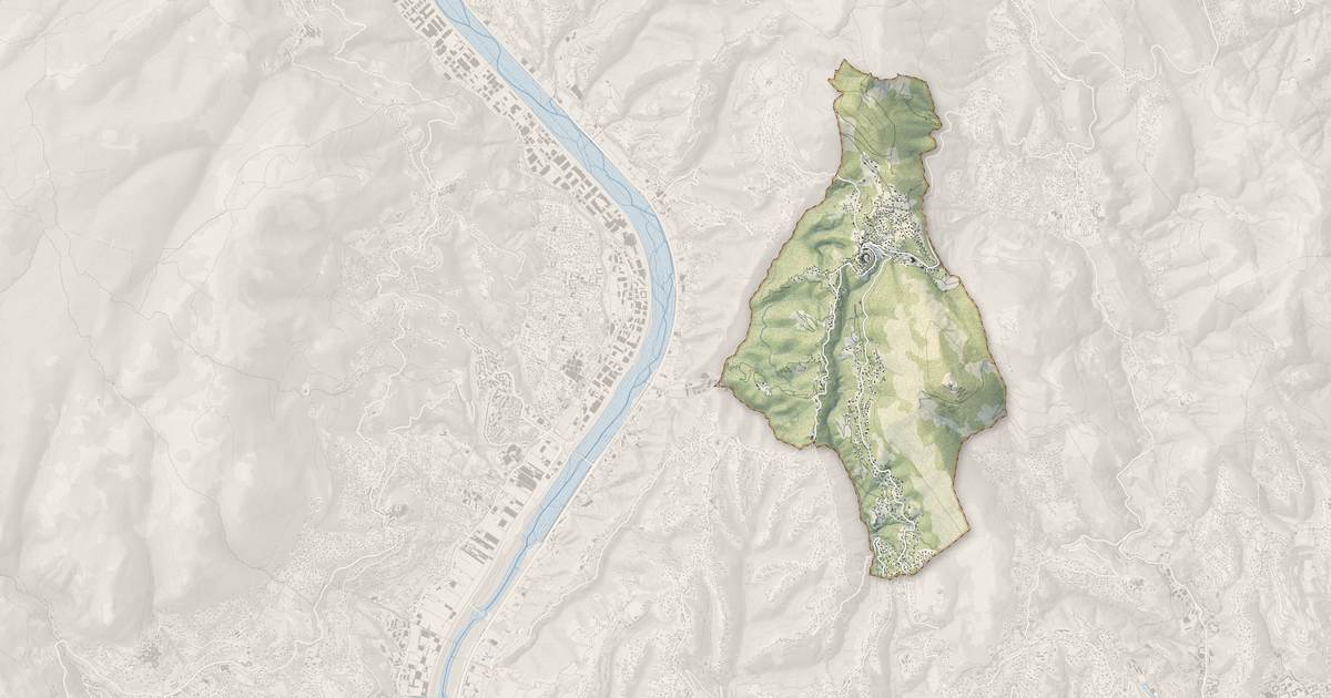Portrait cartographique de Aspremont : relief, eau, forêts, bâti et voies, calculés à partir des données de l'IGN