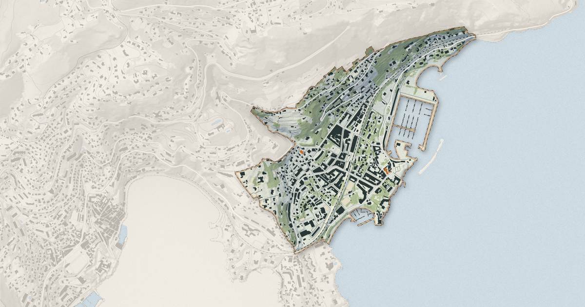 Portrait cartographique de Beaulieu-sur-Mer : relief, eau, forêts, bâti et voies, calculés à partir des données de l'IGN