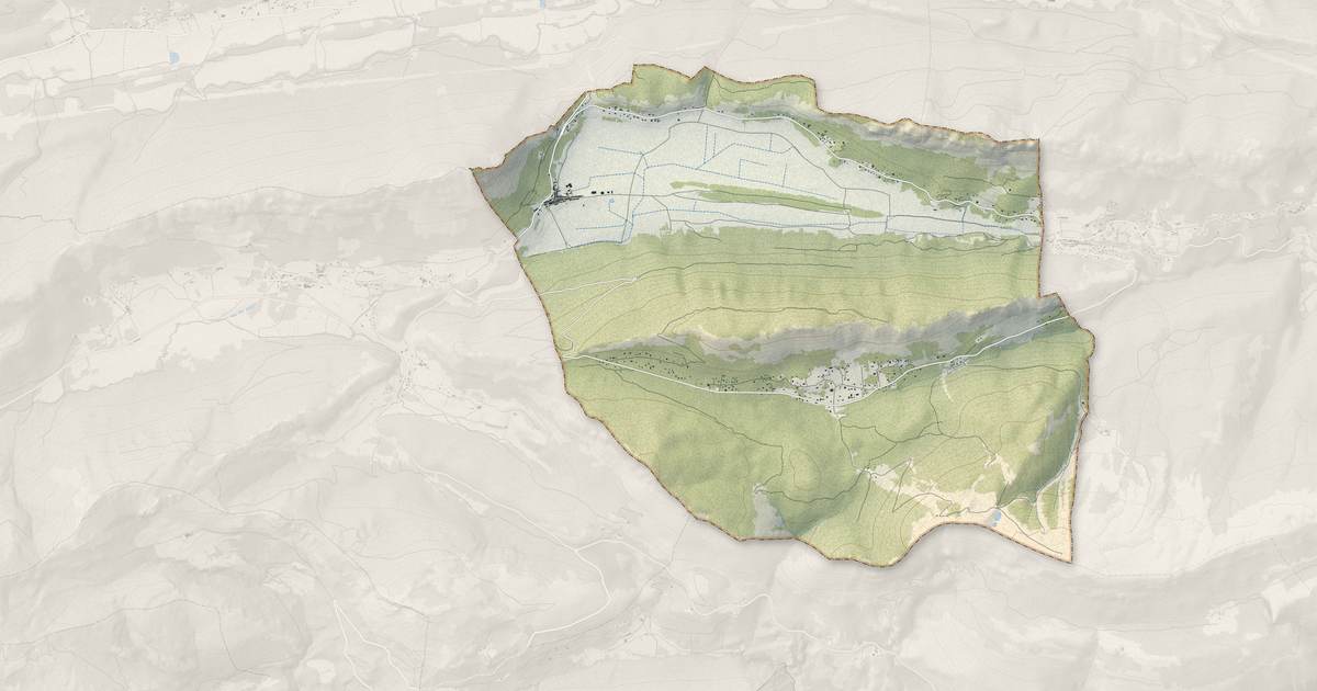 Portrait cartographique de Caille : relief, eau, forêts, bâti et voies, calculés à partir des données de l'IGN