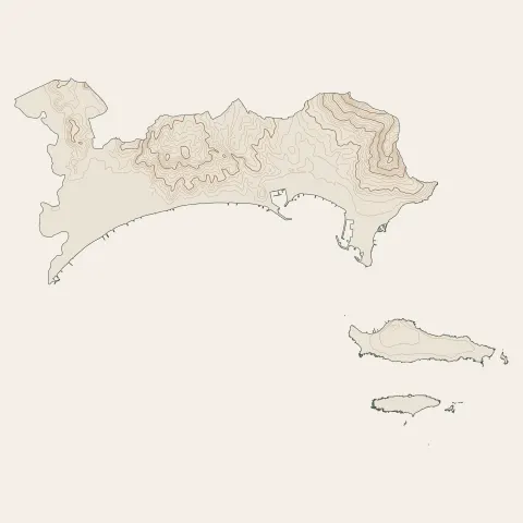 Cannes : courbes de niveau