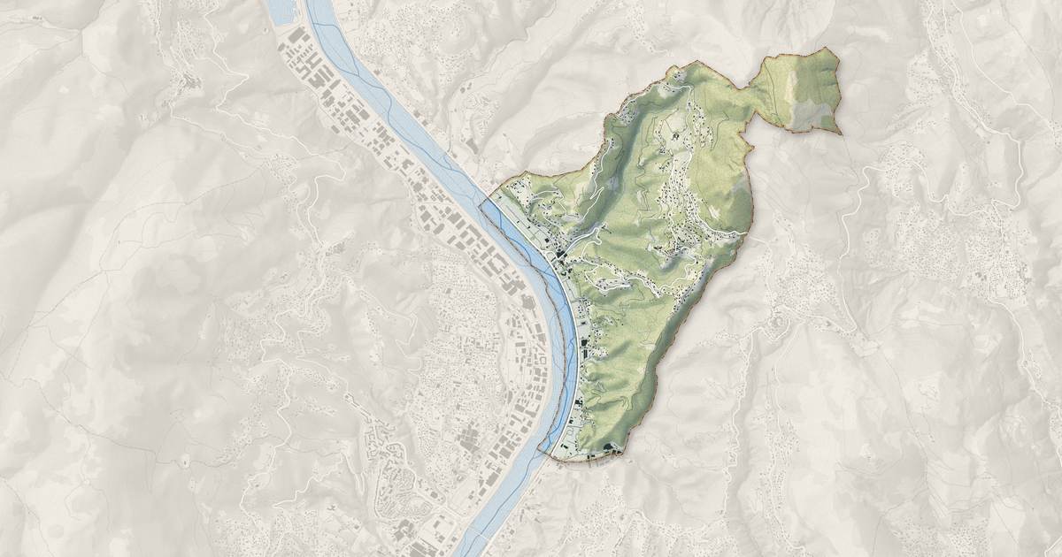 Portrait cartographique de Castagniers : relief, eau, forêts, bâti et voies, calculés à partir des données de l'IGN