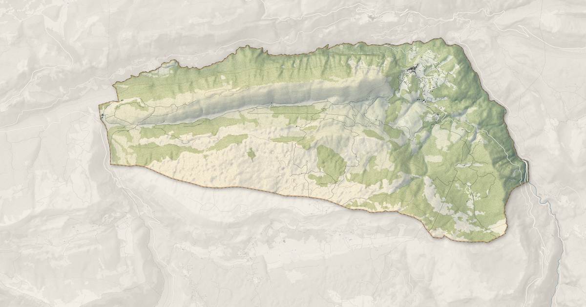 Portrait cartographique de Cipières : relief, eau, forêts, bâti et voies, calculés à partir des données de l'IGN