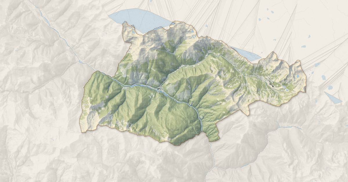Portrait cartographique de Isola : relief, eau, forêts, bâti et voies, calculés à partir des données de l'IGN