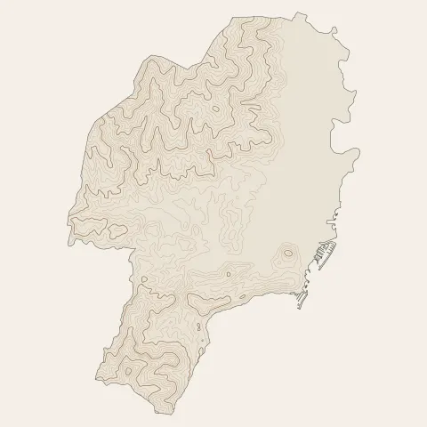 Mandelieu-la-Napoule : courbes de niveau