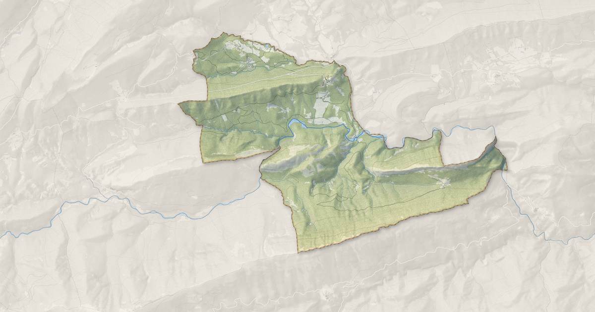 Portrait cartographique de Les Mujouls : relief, eau, forêts, bâti et voies, calculés à partir des données de l'IGN