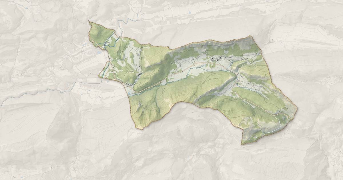 Portrait cartographique de Séranon : relief, eau, forêts, bâti et voies, calculés à partir des données de l'IGN