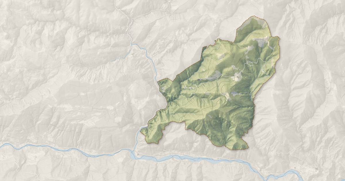 Portrait cartographique de Thiéry : relief, eau, forêts, bâti et voies, calculés à partir des données de l'IGN