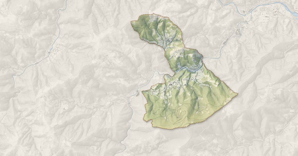 Portrait cartographique de Accons : relief, eau, forêts, bâti et voies, calculés à partir des données de l'IGN