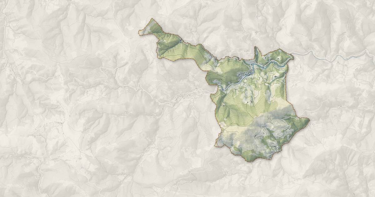 Portrait cartographique de Albon-d'Ardèche : relief, eau, forêts, bâti et voies, calculés à partir des données de l'IGN