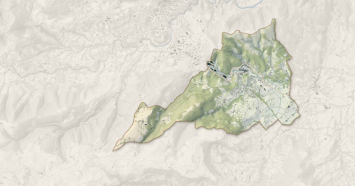 Portrait cartographique de Alissas : relief, eau, forêts, bâti et voies, calculés à partir des données de l'IGN