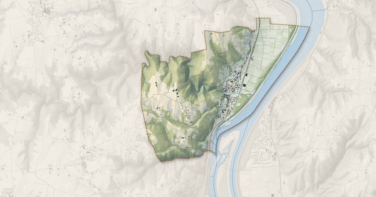 Portrait cartographique de Arras-sur-Rhône : relief, eau, forêts, bâti et voies, calculés à partir des données de l'IGN
