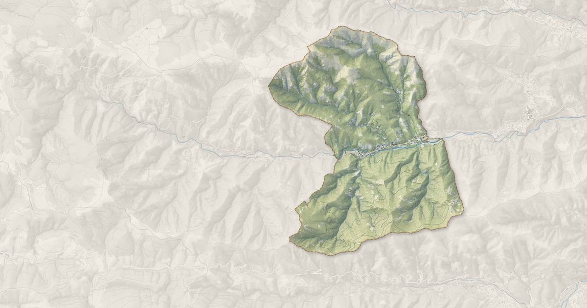 Portrait cartographique de Barnas : relief, eau, forêts, bâti et voies, calculés à partir des données de l'IGN