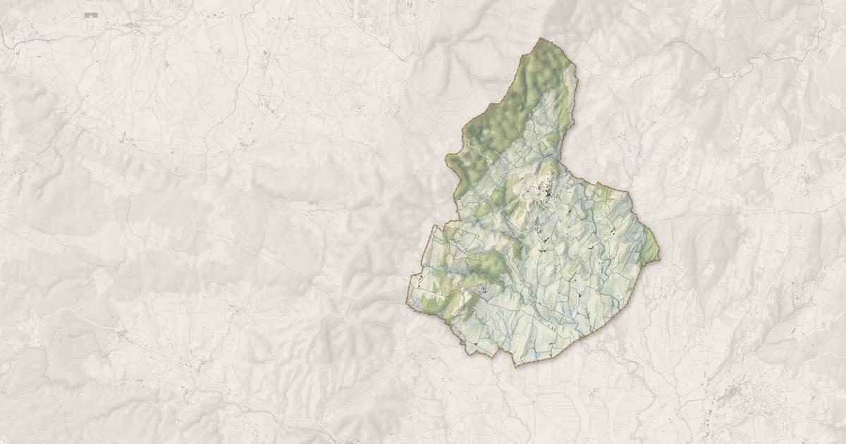 Portrait cartographique de Bessas : relief, eau, forêts, bâti et voies, calculés à partir des données de l'IGN