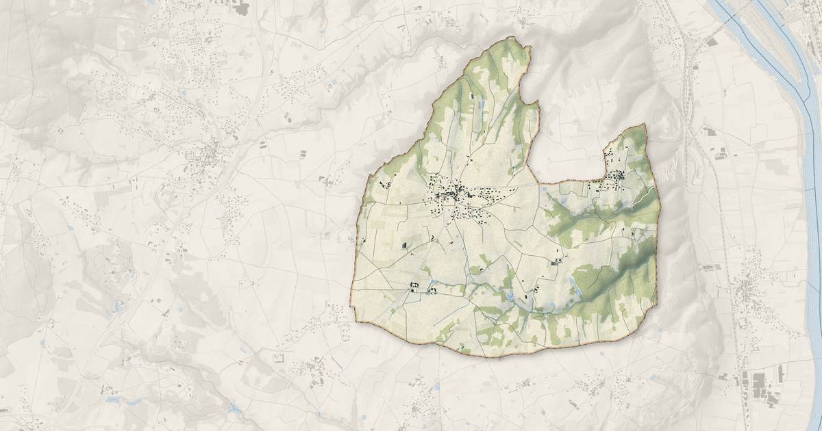 Portrait cartographique de Bogy : relief, eau, forêts, bâti et voies, calculés à partir des données de l'IGN