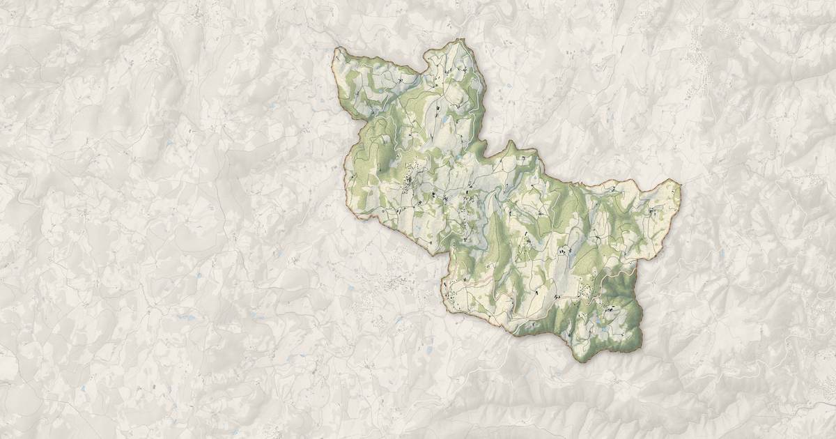 Portrait cartographique de Champis : relief, eau, forêts, bâti et voies, calculés à partir des données de l'IGN