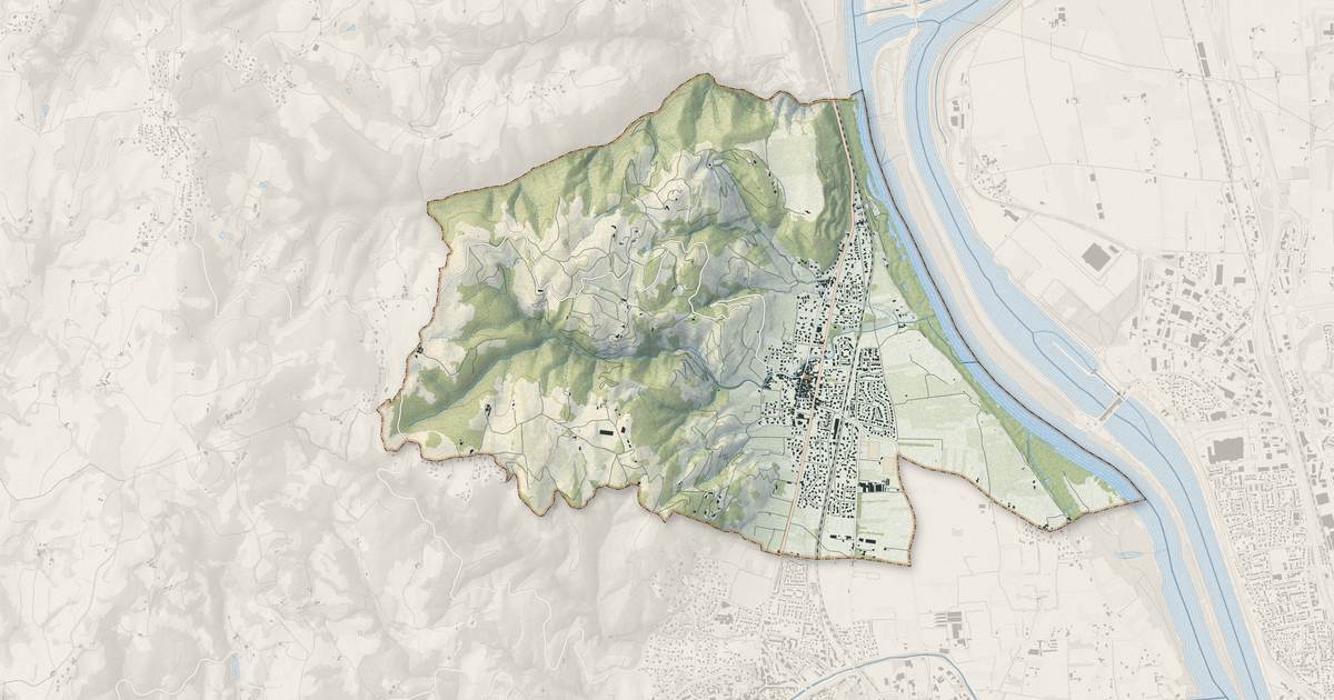 Portrait cartographique de Cornas : relief, eau, forêts, bâti et voies, calculés à partir des données de l'IGN
