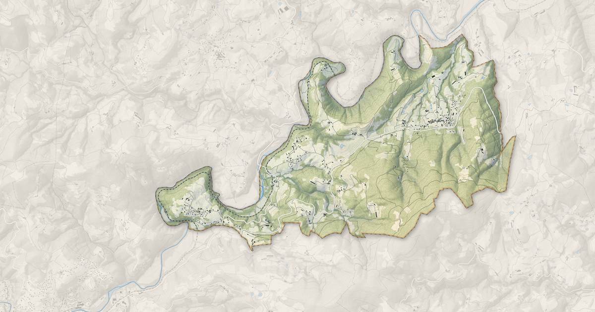 Portrait cartographique de Le Crestet : relief, eau, forêts, bâti et voies, calculés à partir des données de l'IGN