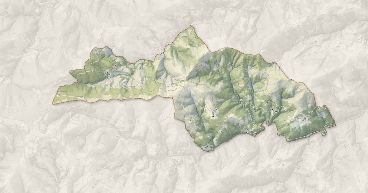 Portrait cartographique de Issamoulenc : relief, eau, forêts, bâti et voies, calculés à partir des données de l'IGN