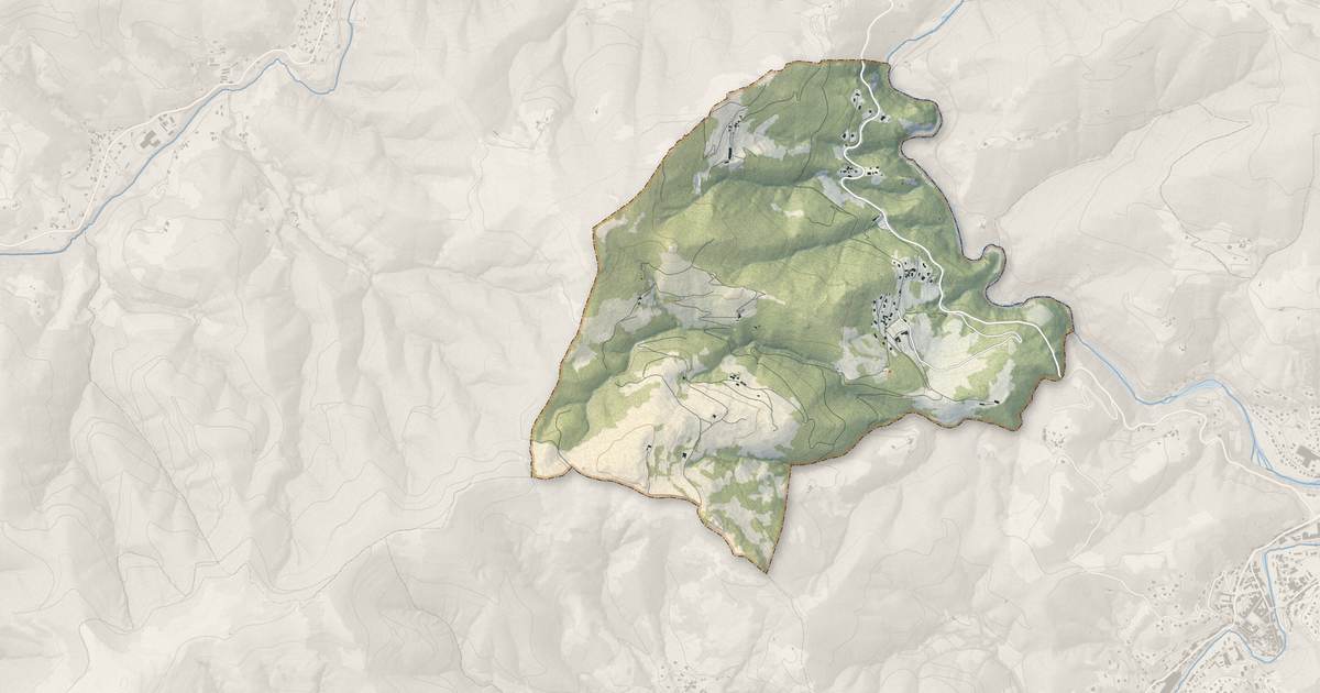 Portrait cartographique de Jaunac : relief, eau, forêts, bâti et voies, calculés à partir des données de l'IGN