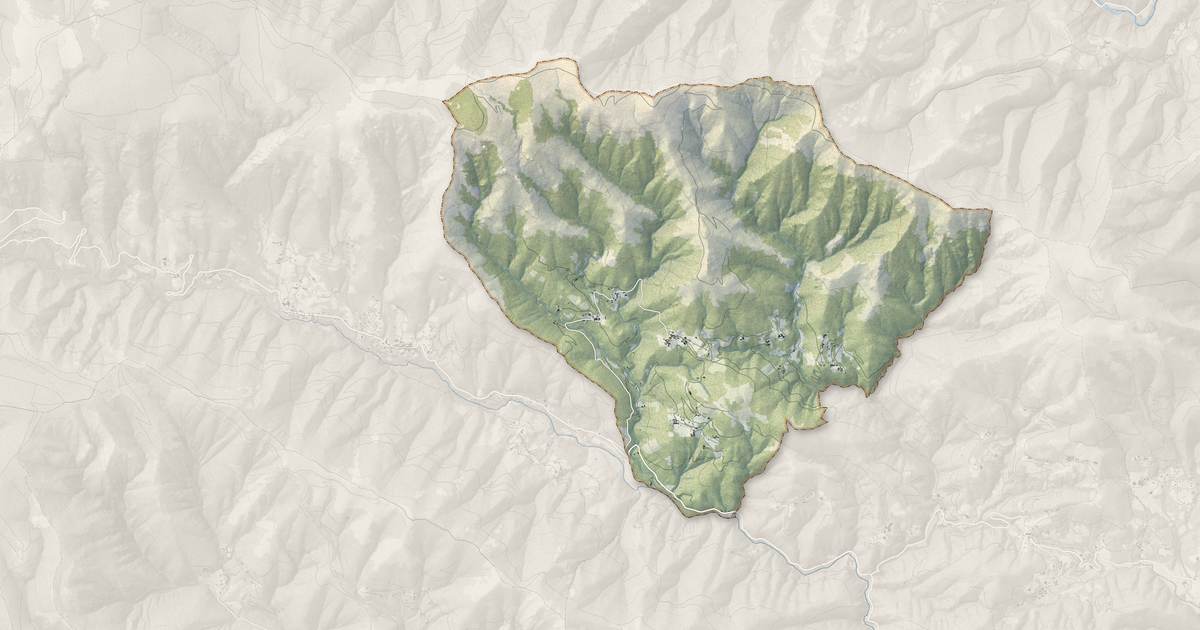 Portrait cartographique de Laboule : relief, eau, forêts, bâti et voies, calculés à partir des données de l'IGN
