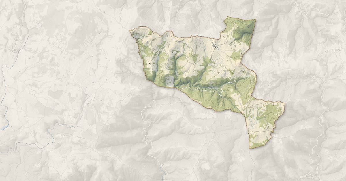 Portrait cartographique de Lachamp-Raphaël : relief, eau, forêts, bâti et voies, calculés à partir des données de l'IGN