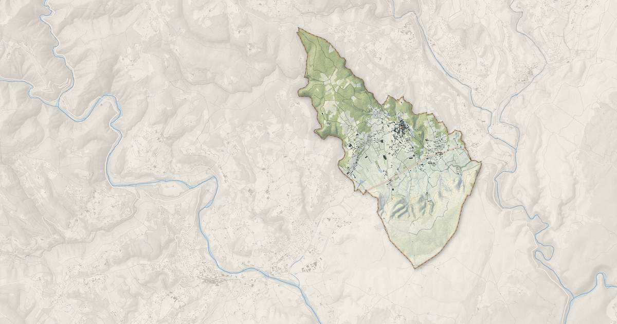 Portrait cartographique de Laurac-en-Vivarais : relief, eau, forêts, bâti et voies, calculés à partir des données de l'IGN